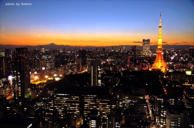 日没直後の東京