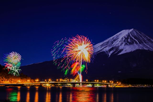 富士山と花火