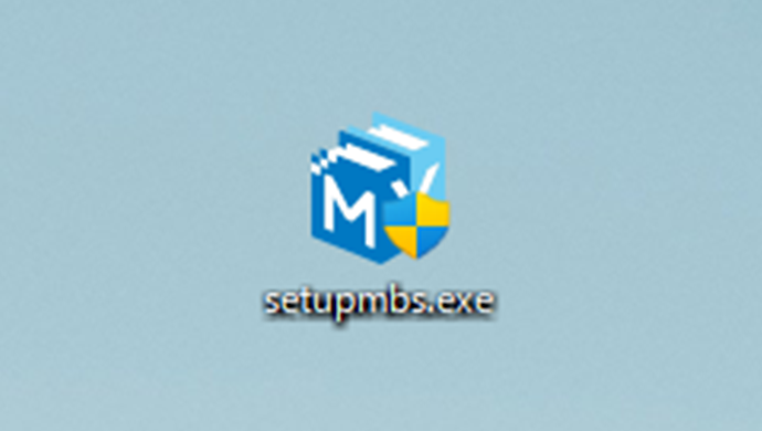 デスクトップに保存した「setupmbs.exe」をダブルクリック