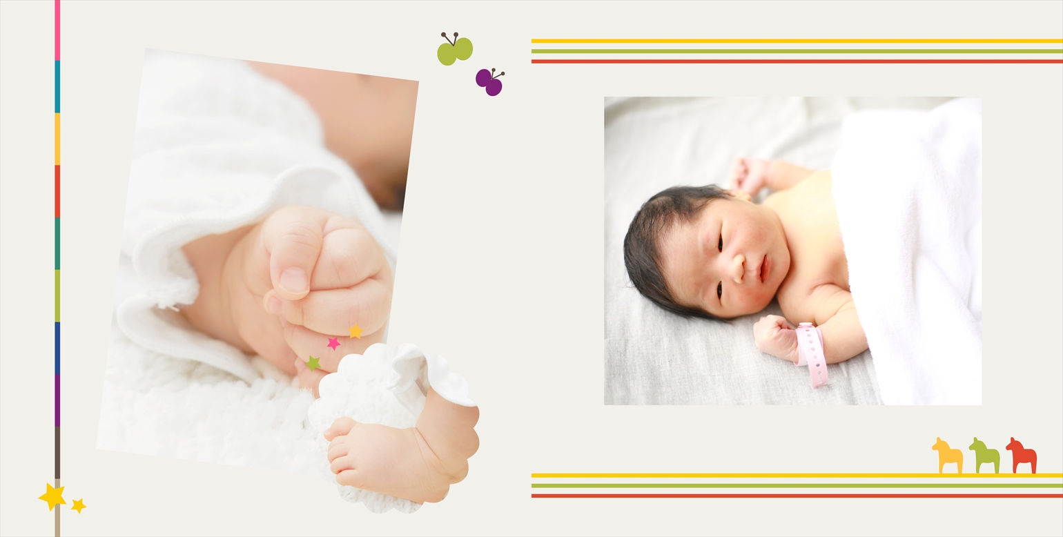 フォトブックのデザインテンプレート「baby」