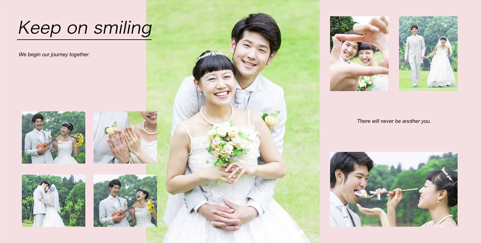 フォトブックのデザインテンプレート「JustMarried」