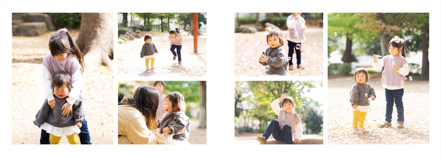 フォトブックのデザインテンプレート「シンプルホワイト（横長）」