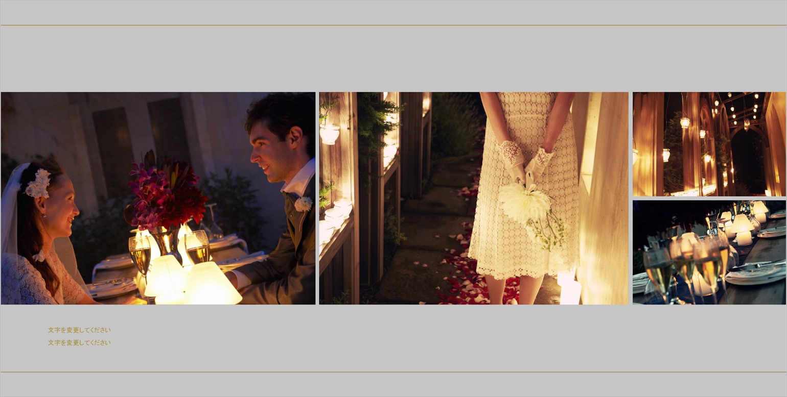フォトブックのデザインテンプレート「marriage（正方形）」