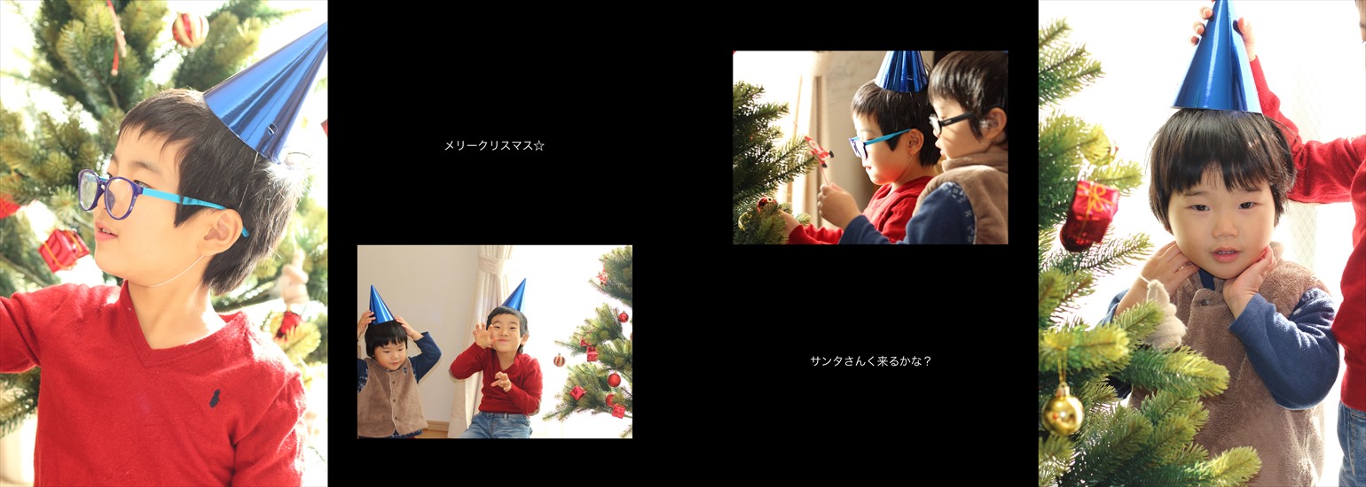 フォトブックのデザインテンプレート「シンプルブラック（横長）」