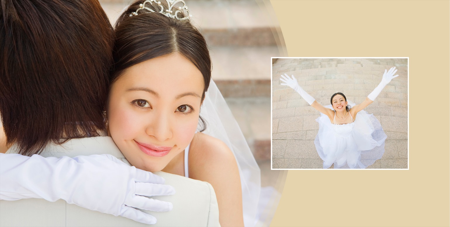 フォトブックのデザインテンプレート「ウェディングデイ（正方形）」