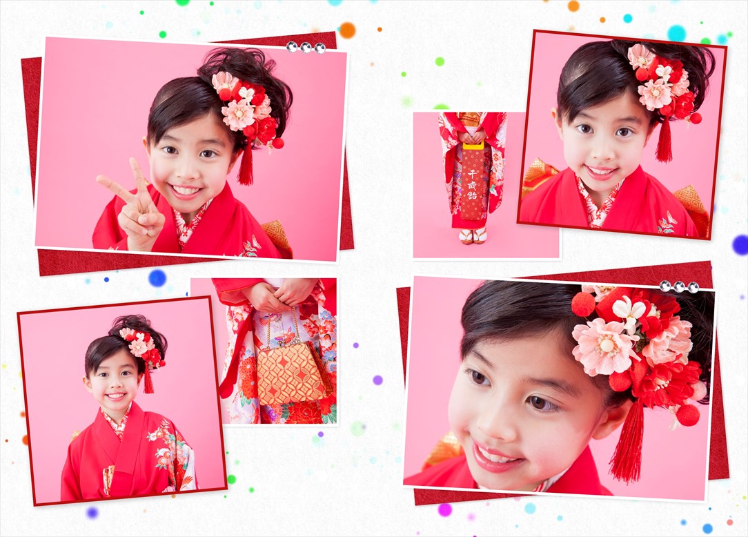 フォトブックのデザインテンプレート「七五三（女児）」