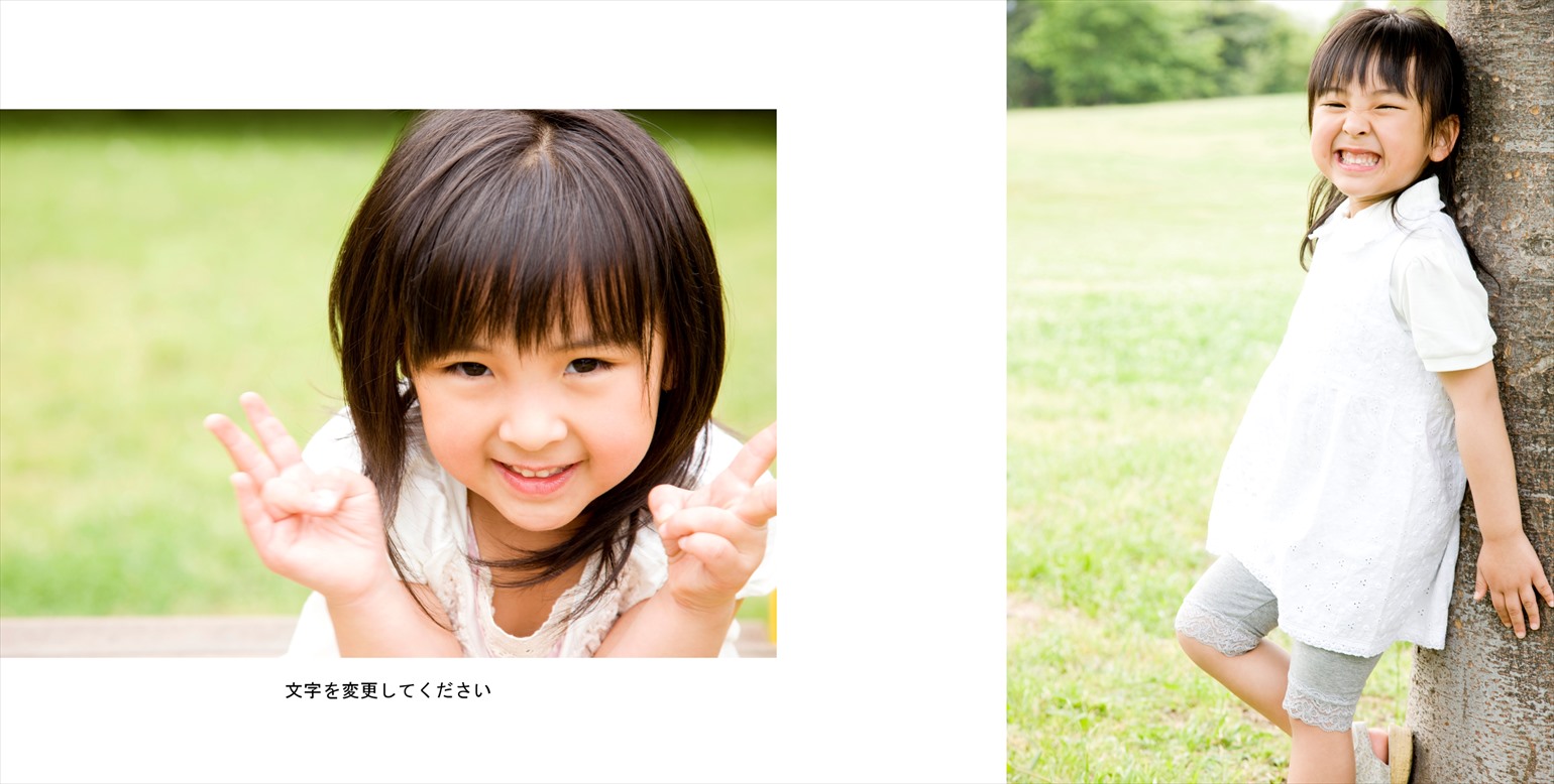 フォトブックのデザインテンプレート「シンプルホワイト（正方形　※ART-HC用）」