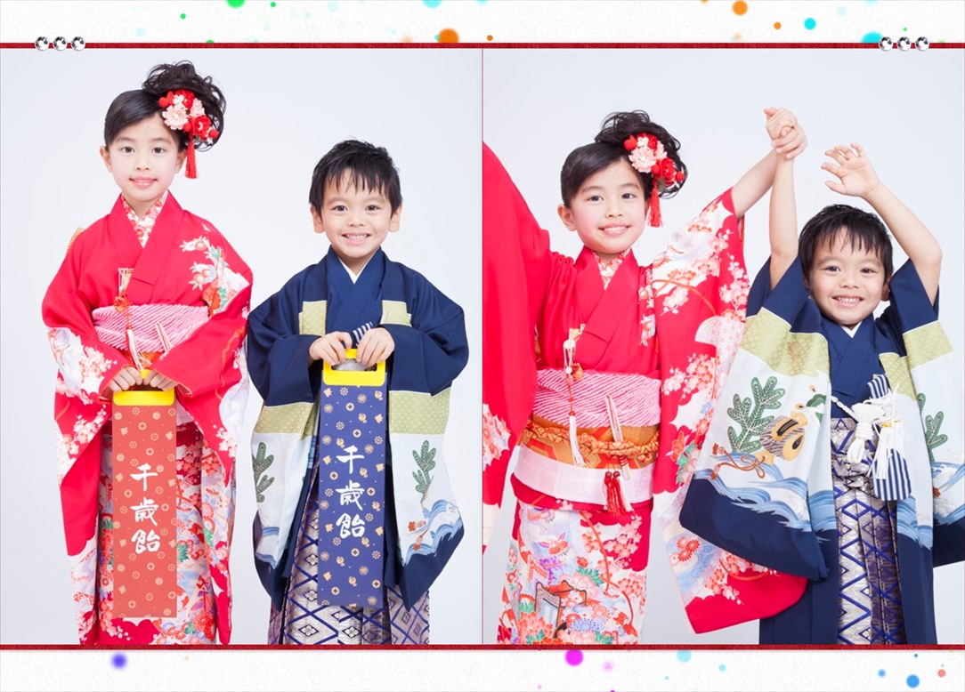 フォトブックのデザインテンプレート「七五三（女児）」
