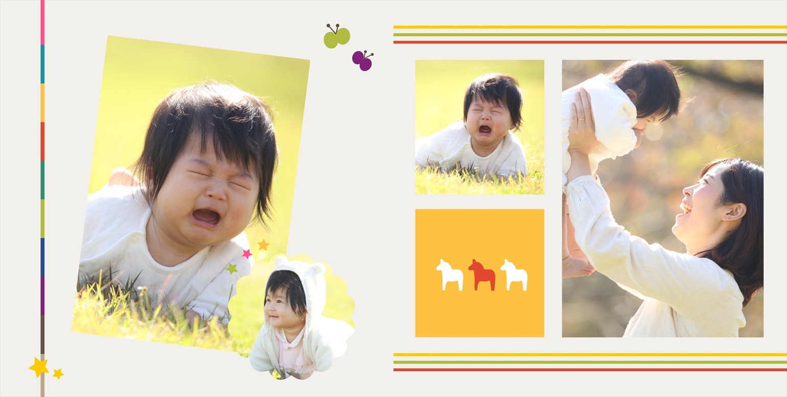 フォトブックのデザインテンプレート「baby」
