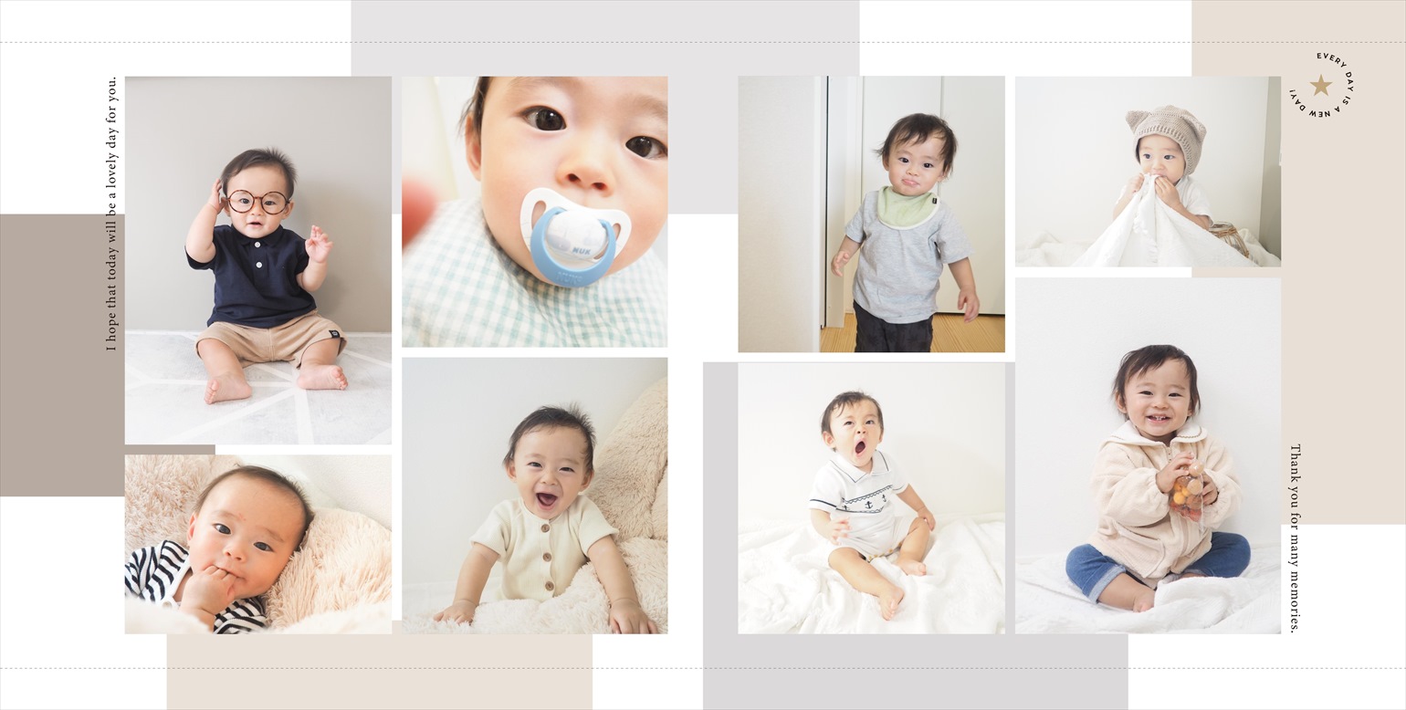 フォトブックのデザインテンプレート「Precious Memories」