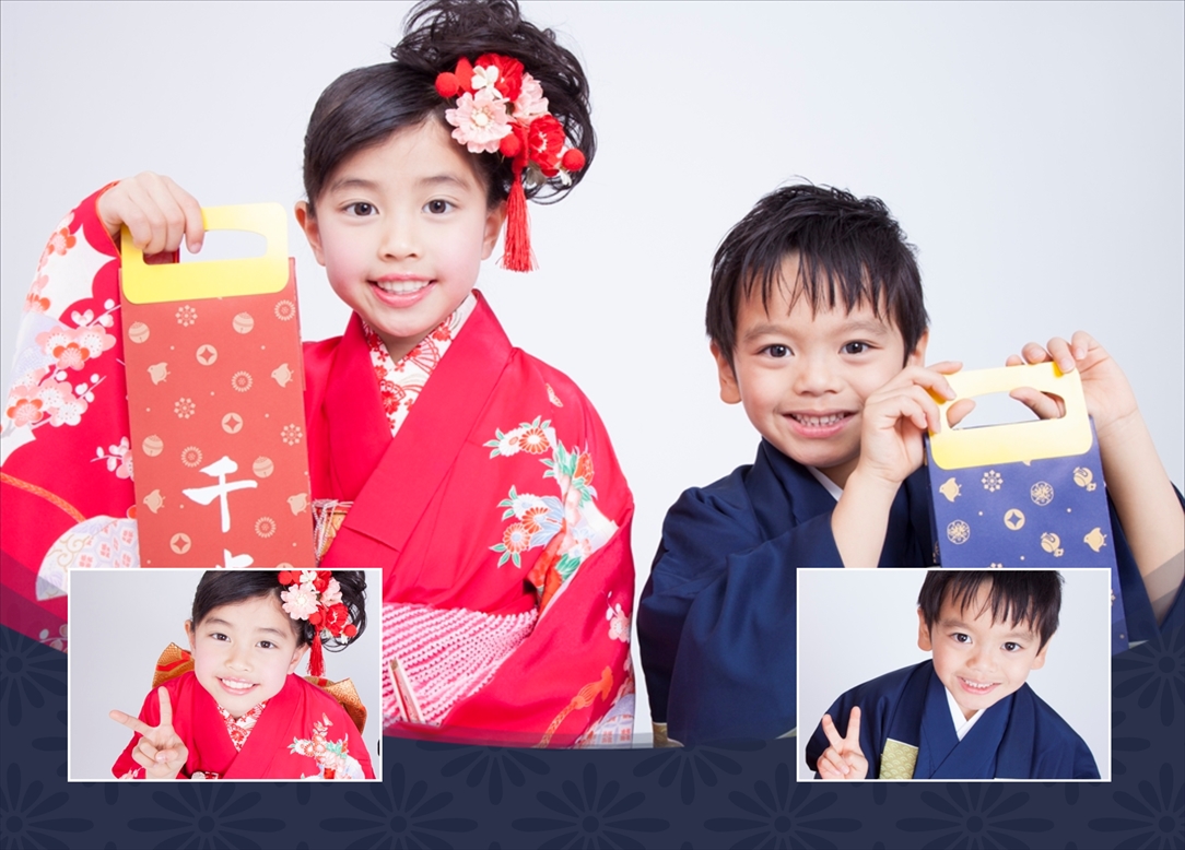フォトブックのデザインテンプレート「七五三（男児）」