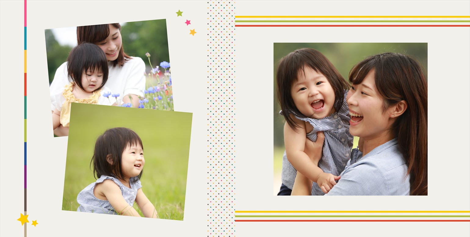 フォトブックのデザインテンプレート「baby」