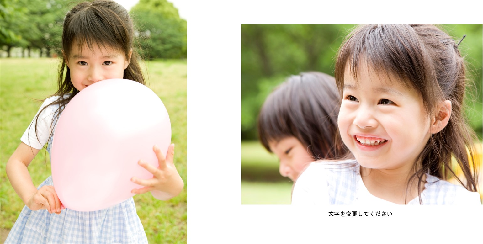 フォトブックのデザインテンプレート「シンプルホワイト（正方形　※ART-HC用）」