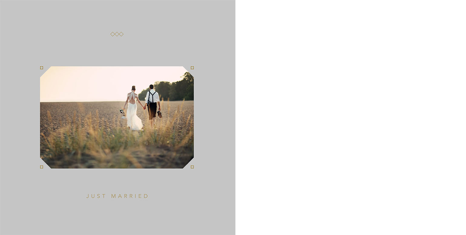 フォトブックのデザインテンプレート「marriage（正方形）」