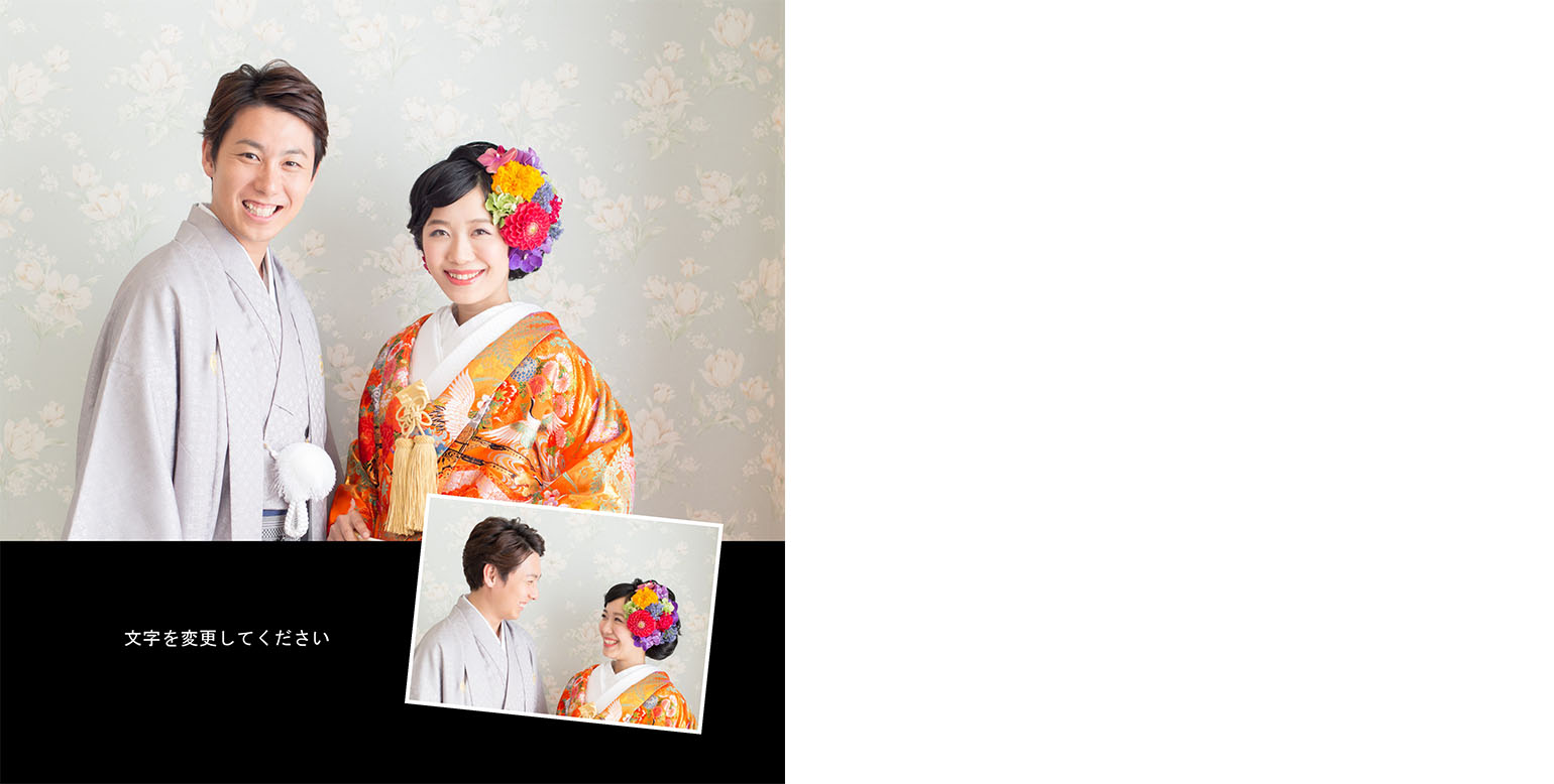 フォトブックのデザインテンプレート「シンプルブラック（正方形　※ART-HC用）」