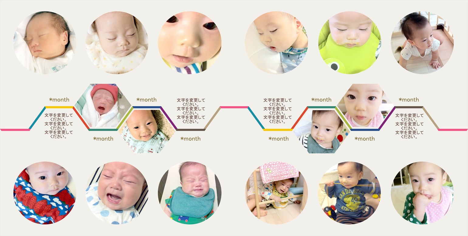 フォトブックのデザインテンプレート「baby」