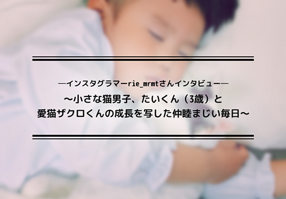 ～小さな猫男子、たいくん（3歳）と愛猫ザクロくんの成長を写した仲睦まじい毎日～―インスタグラマーrie_mrmtさんインタビュー―