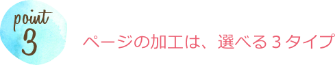 ページの加工は、選べる3タイプ