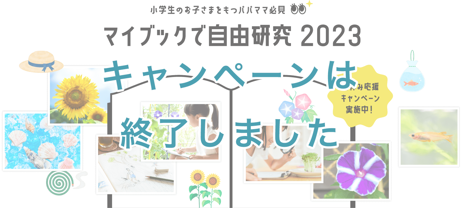 小学生のお子様をもつパパママ必見 マイブックの自由研究テンプレート2023 夏休み応援キャンペーン実施中！