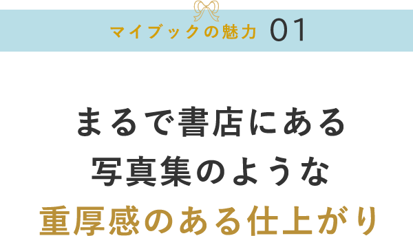 まるで書店にある写真集のような重厚感のある仕上がり